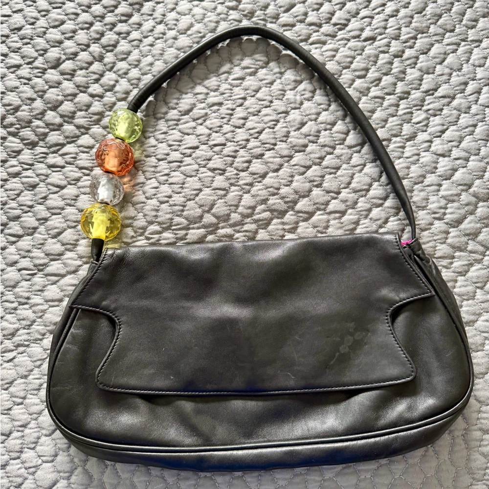 Escada Black Shoulder Bag with Multicolor Accents